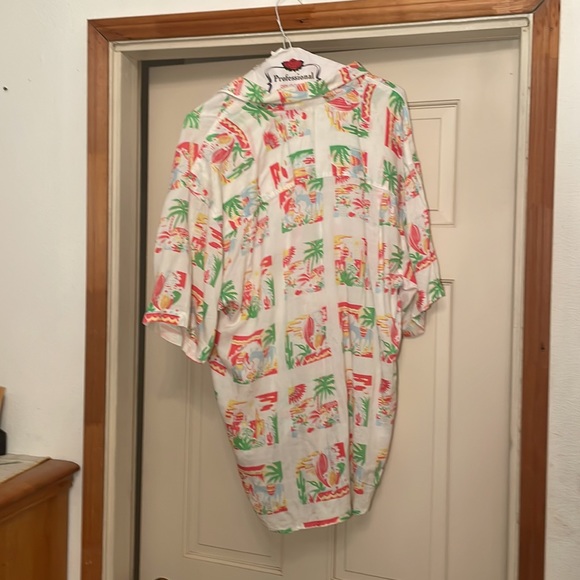 Vintage 1980s Hawaiian Tiki Luau Collared Shirt Top Blouse. Size: M USED!! - Picture 8 of 10